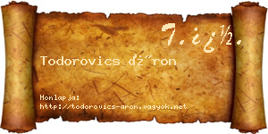 Todorovics Áron névjegykártya
